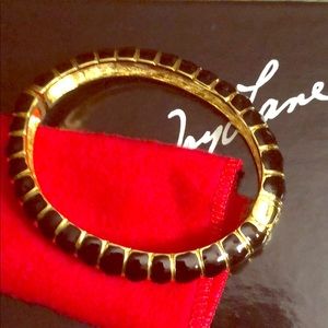 Kenneth Jay Lane Black Enamel & Gold Bracelet
